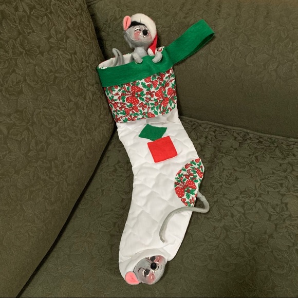 Vintage Annalee Christmas Stocking Peek a Boo Mice